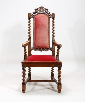 KARMSTOL, barockstil, sent 1800-tal.