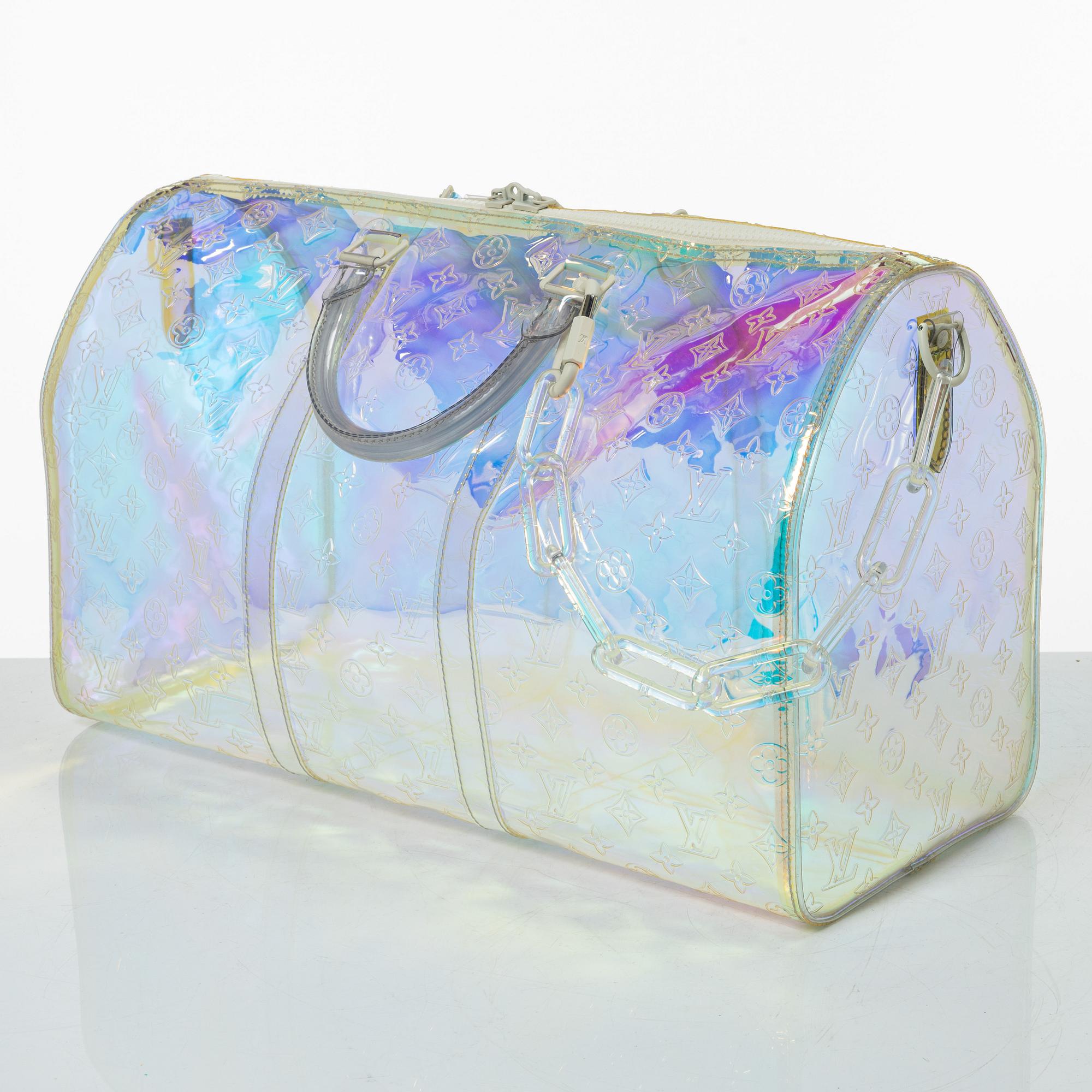 Louis Vuitton, weekendbag, "Keepall Bandouliere 50 Prism", Défilé Homme, 2019.