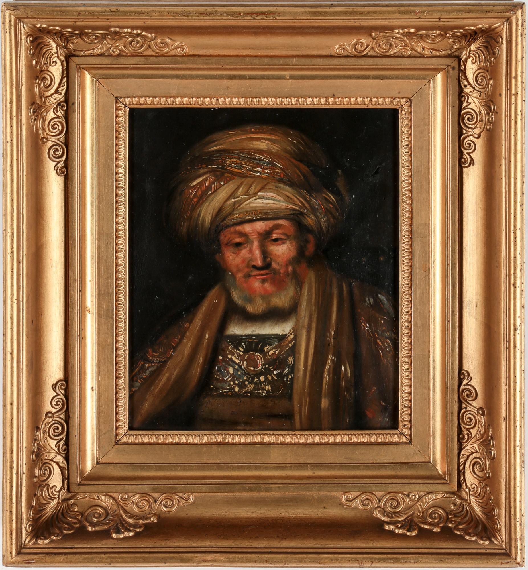 OKÄND KONSTNÄR, olja på pannå, 1800/1900-tal.