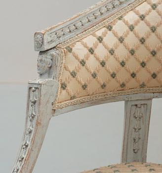 A pair of late Gustavian armchairs by E Ståhl, master 1794.