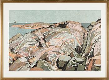 SVENOLOV EHRÉN, färglitografi, signerad, daterad 87 och numrerad 158/360.