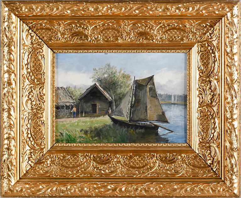 OLOF HERMELIN, olja på metallpannå, monogramsignerad och daterad 74.