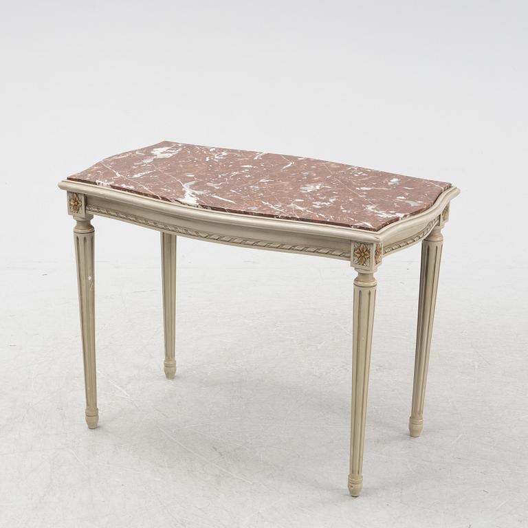 A four piece Gustavian style furniture group, first half of the 20th century.