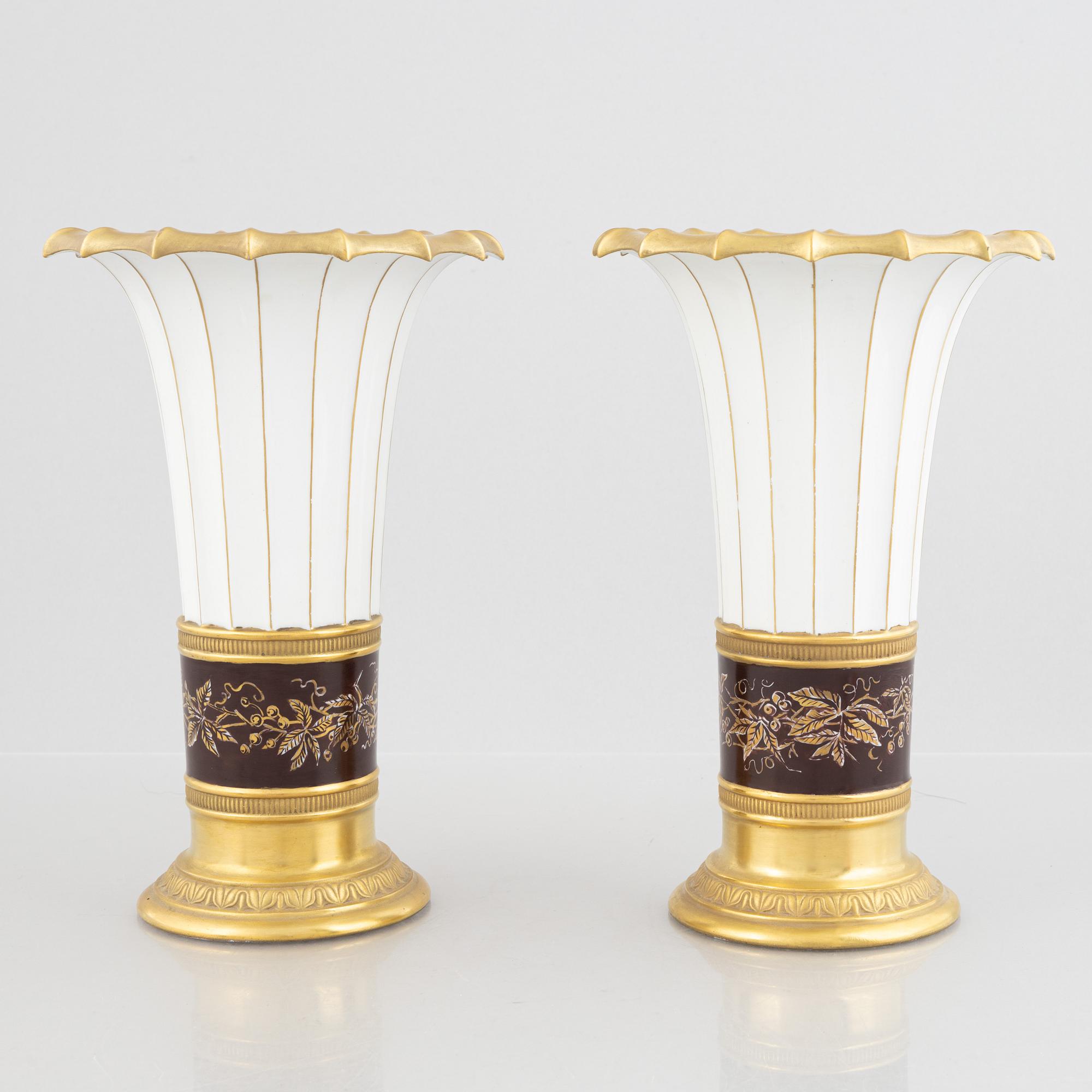 Royal Copenhagen, a pair of porcelain vases, Denmark, 1923-34.