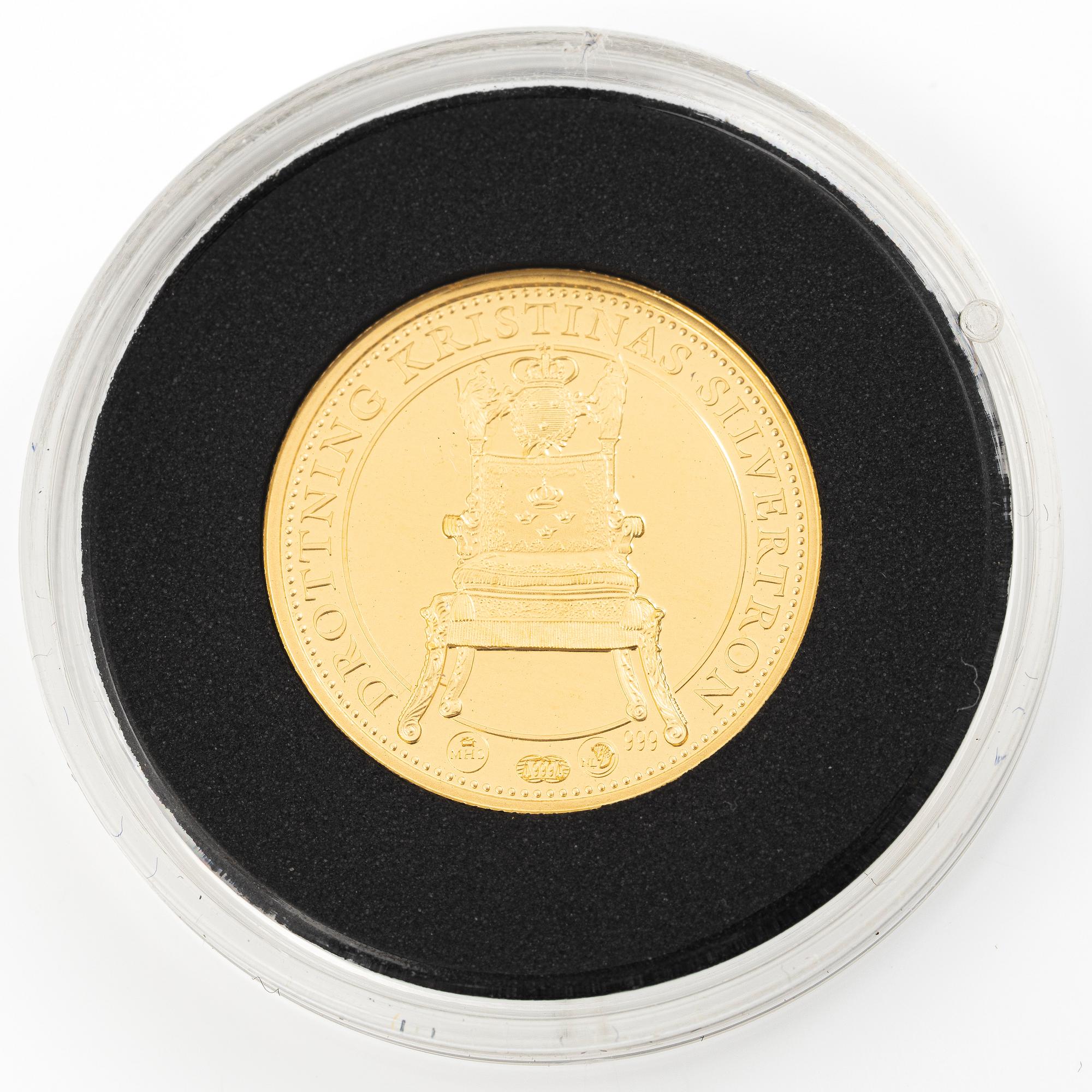 Medal, gold, 24 ct, Sweden, 'Queen Christina’s Silver Throne, 2018.
