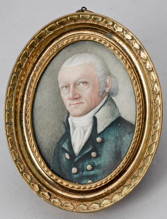 OKÄND KONSTNÄR, gouache på ben, miniatyr, empire, 1800-talets början.