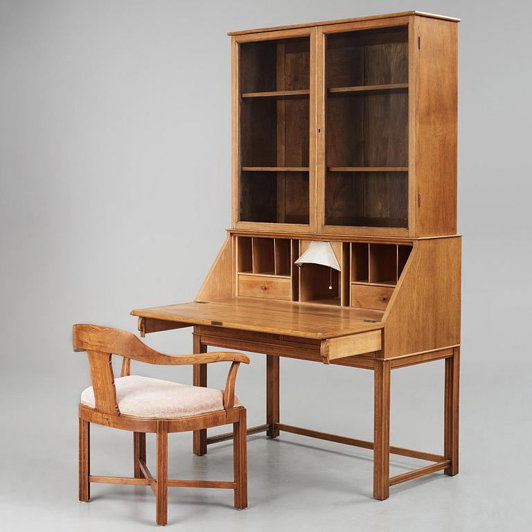 J. E. Blomqvist, a Swedish Grace writing cabinet with armchair, Uppsala, ca 1921.