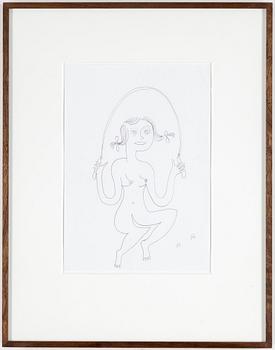 ROGER RISBERG, indian ink on paper, 2000, signed RR.