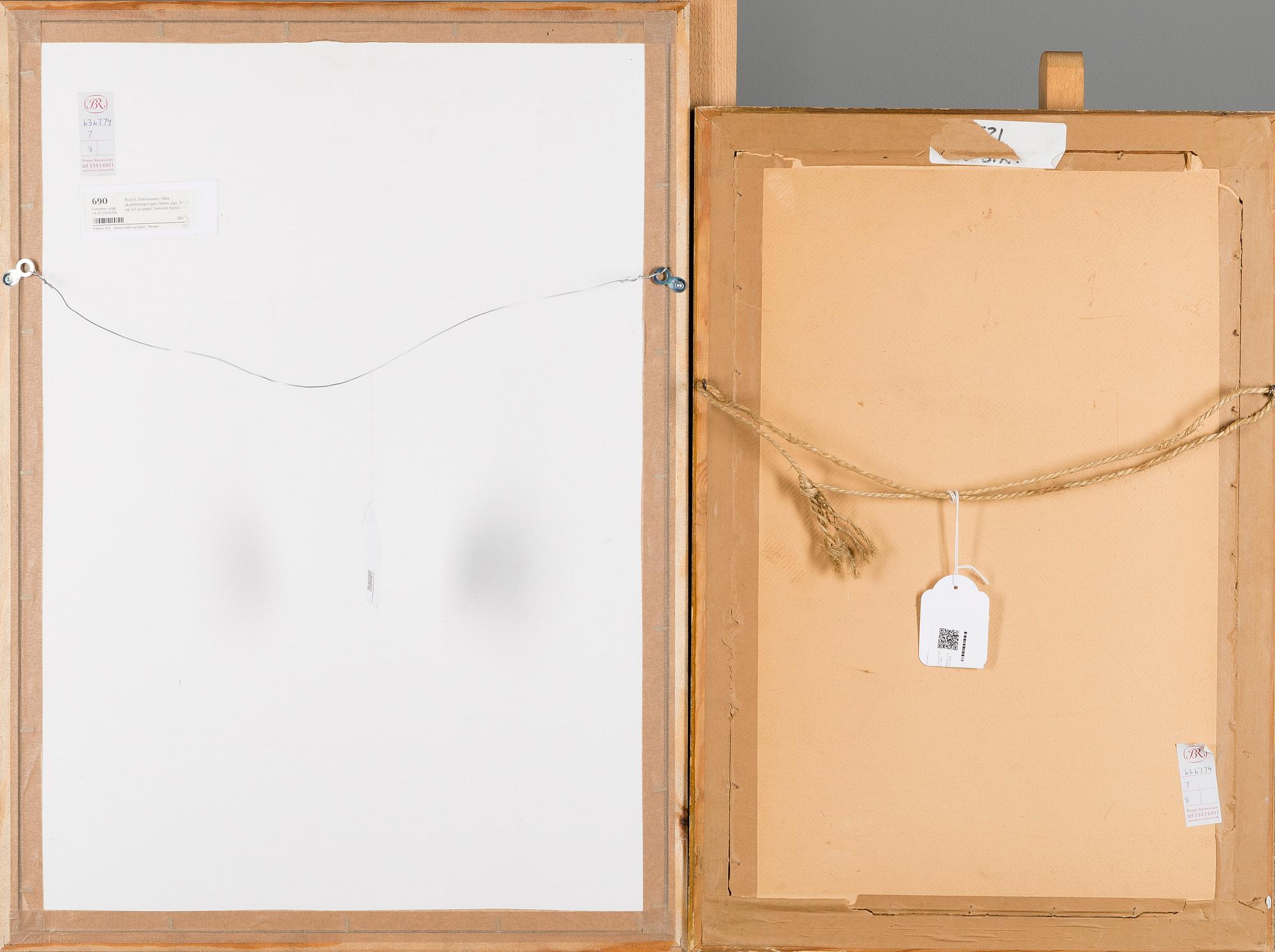 POUL S. CHRISTIANSEN, kolteckningar, 2 st, den ena signerad, daterade 1881 och 1885.