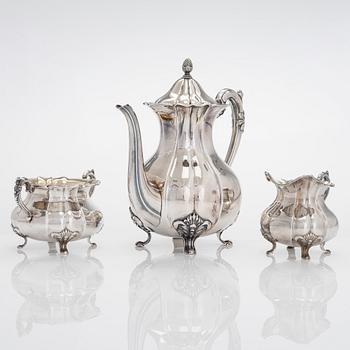 A three-piece silver coffee set, Kultakeskus, Hämeenlinna 1930.