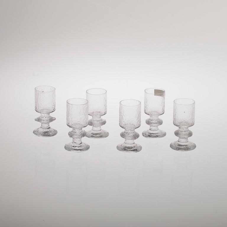 DRICKSGLAS, 9 st, "Jubileums-Festivo" samt DRICKSGLAS, 6 st, "Senatorn" design Timo Sarpaneva, Iittala, 1980-tal.