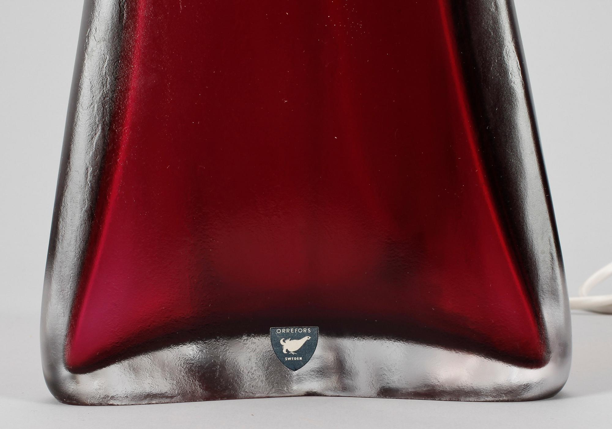 BORDSLAMPA, glas, Carl Fagerlund, Orrefors.