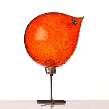 Alessandro Pianon, a "Pulcino" glass sculpture of a bird, Vistosi, Murano, Italy 1960's.