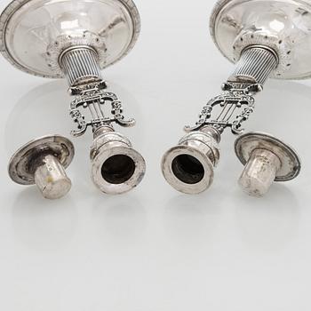 A pair of Empire silver candlesticks, maker's mark of Jacob Herman Lundström, Kuopio 1830.