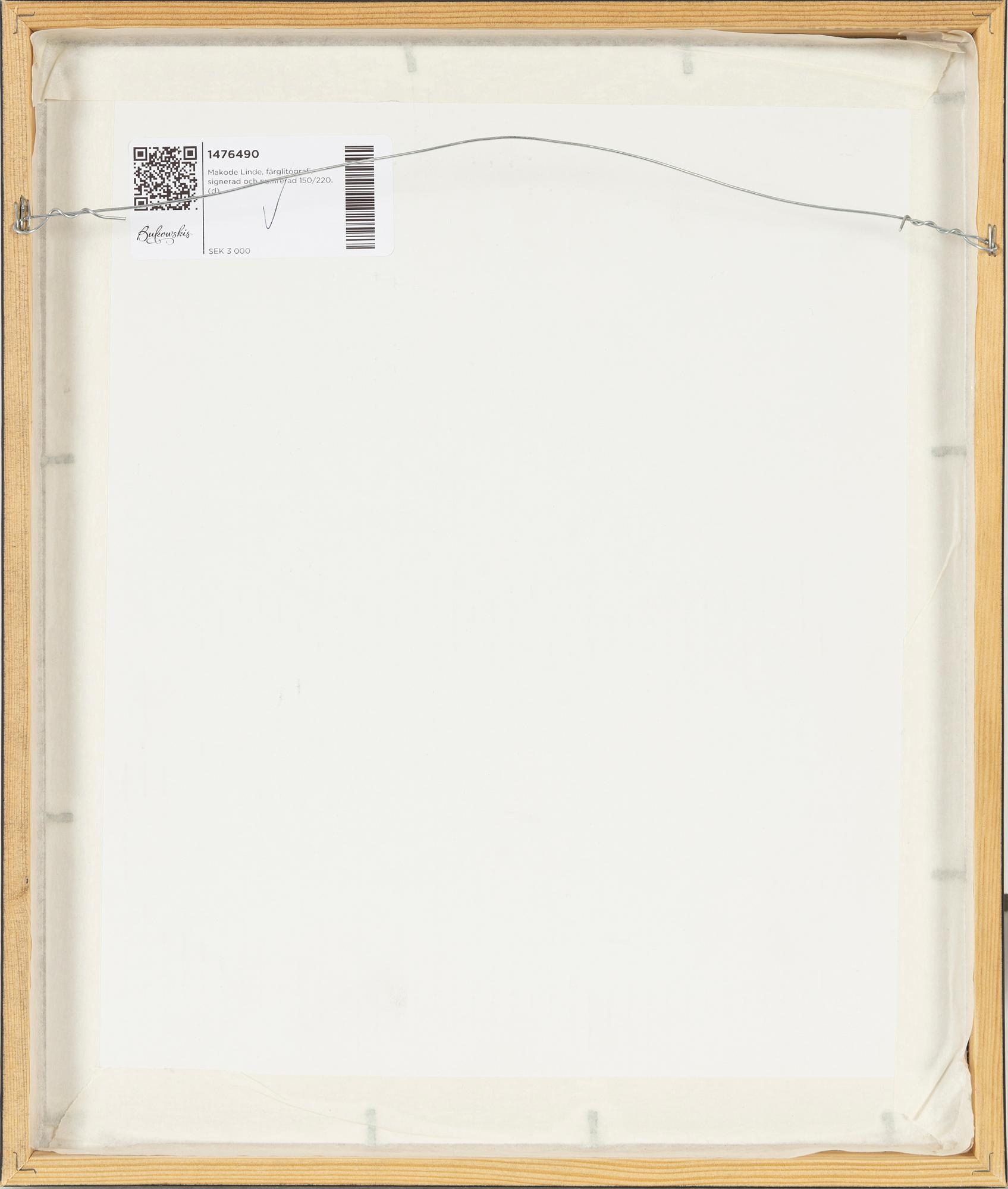 Makode Linde, färglitografi, signerad och numrerad 150/220.