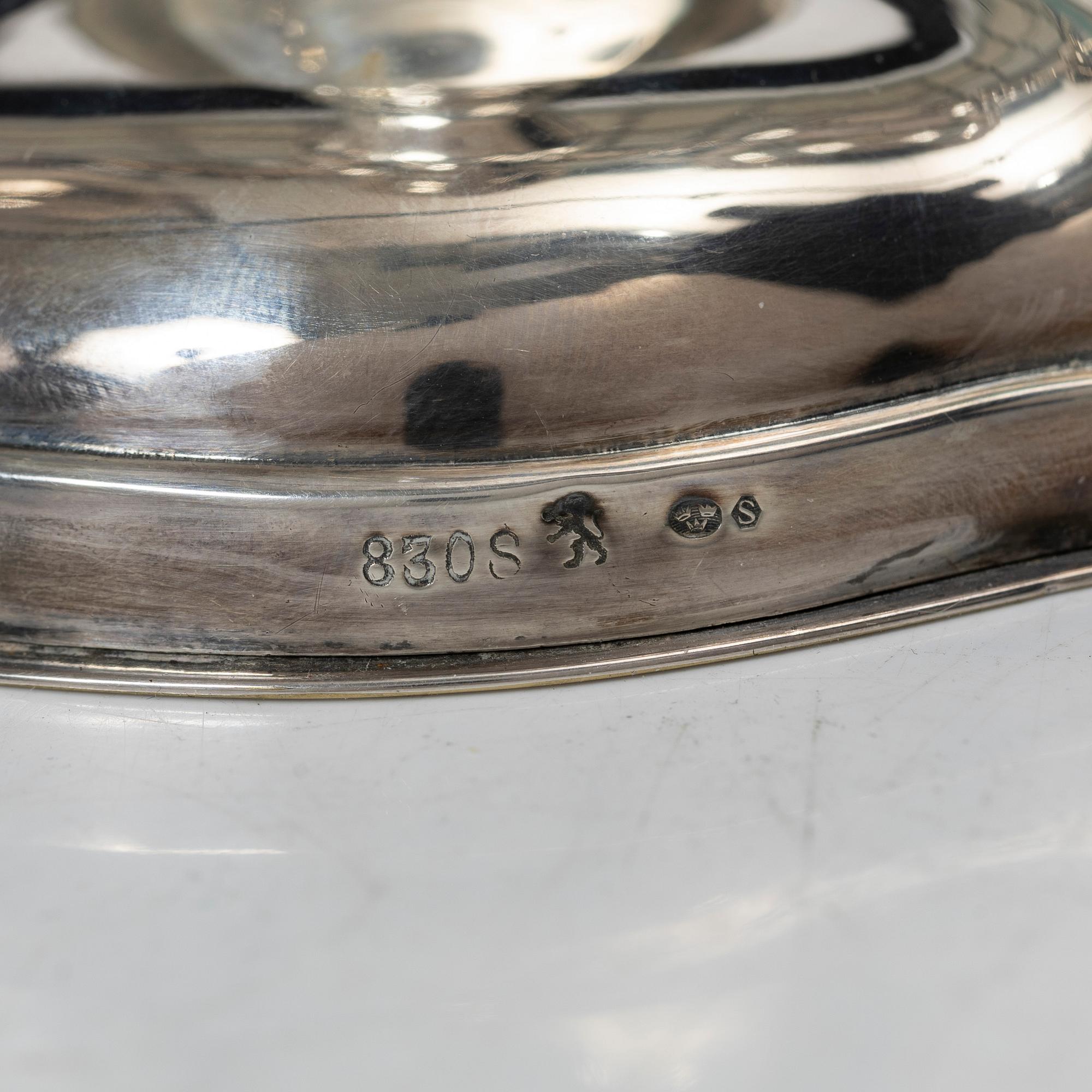 A pair of silver candelabra, Norway, mid-20th Century.