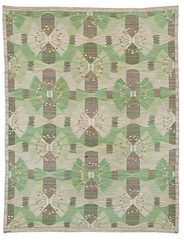 CARPET. "Park, grön". Tapestry weave. 381 x 293,5 cm. Signed AB MMF BN.