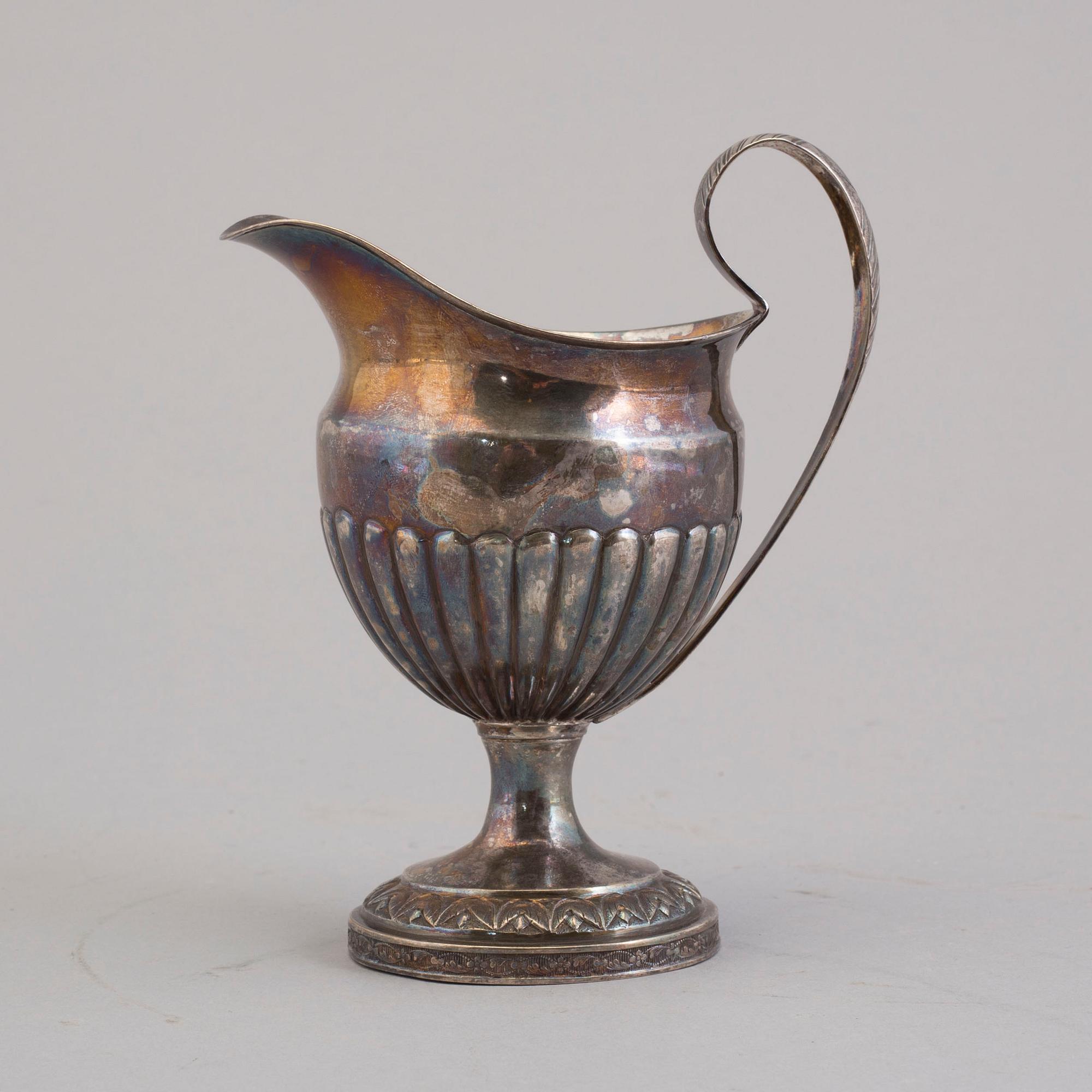 A SILVER CREAMER BY MICHAEL OLOF BARKMAN, VARBERG 1841.