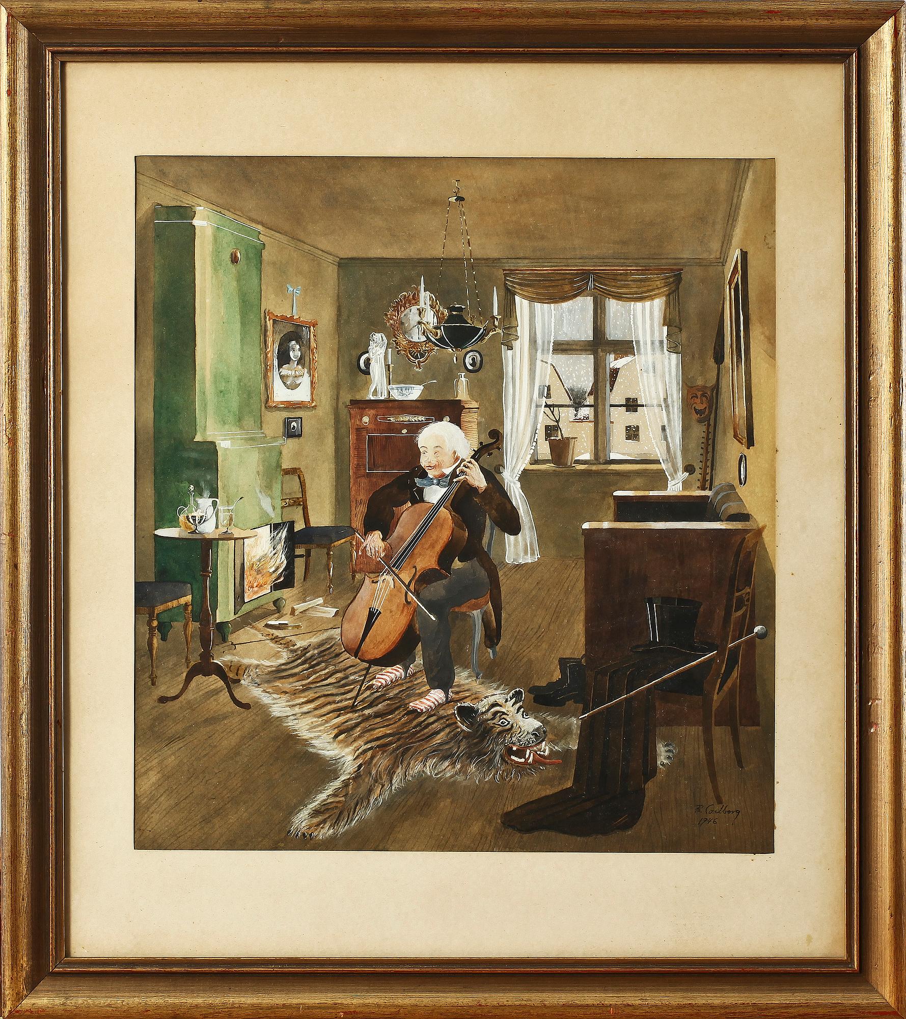 RUDOLF CARLBORG, blandteknik 3 st, sign samt dat 1945, 1945 samt 1946.