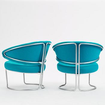 Grete Jalk, a pair of armchairs model "9000", Fritz Hansen, Denmark, 1960s-70s.