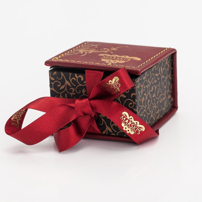 Sormus, 14k valkokultaa, timantteja n. 1.22 ct yht.