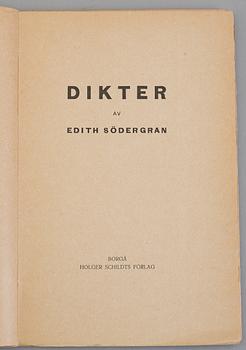 BOK, Fyra originalupplagor av Edith Södergran, Dikter.