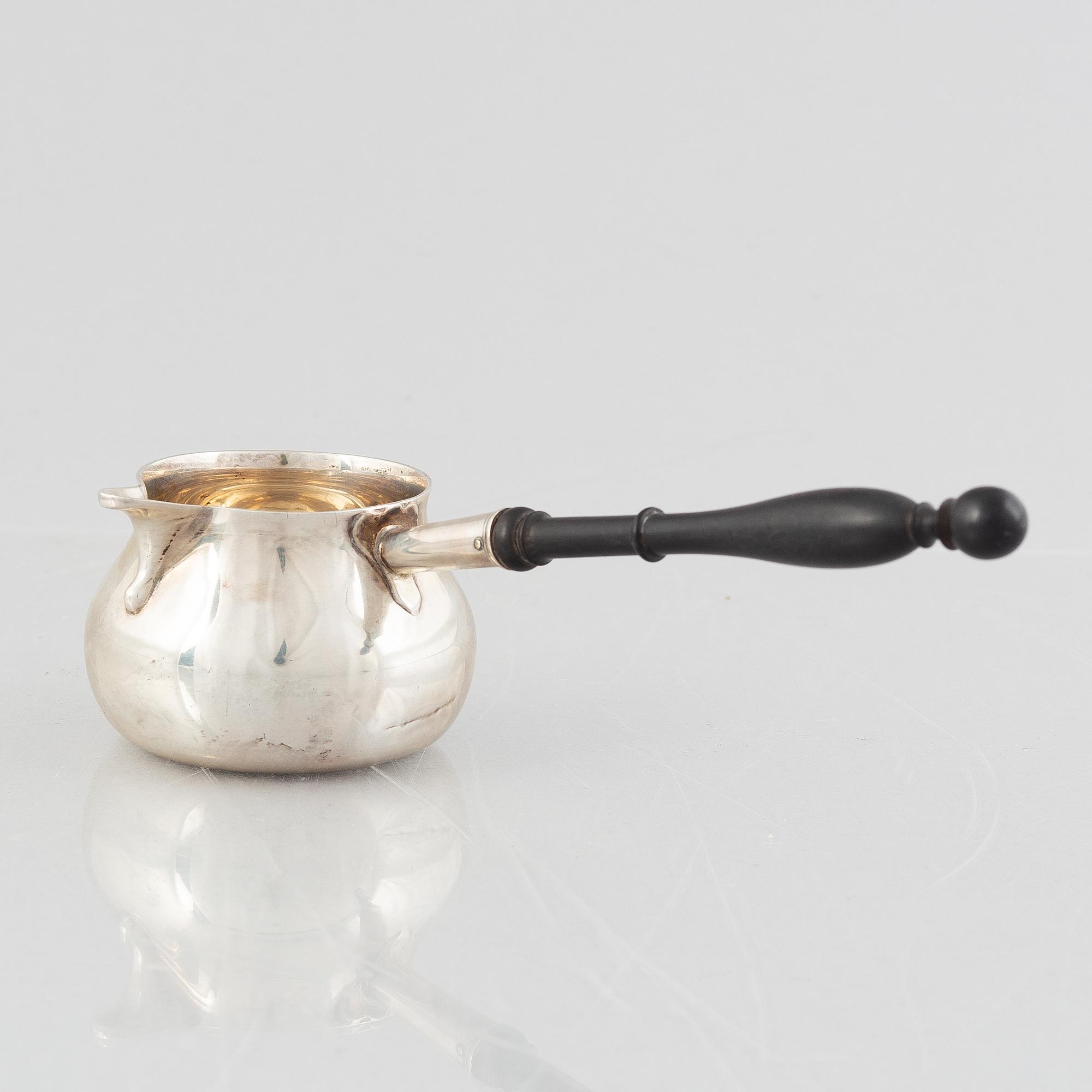 Brandy-pan, silver, Birmingham, England, tidigt 1900-tal.