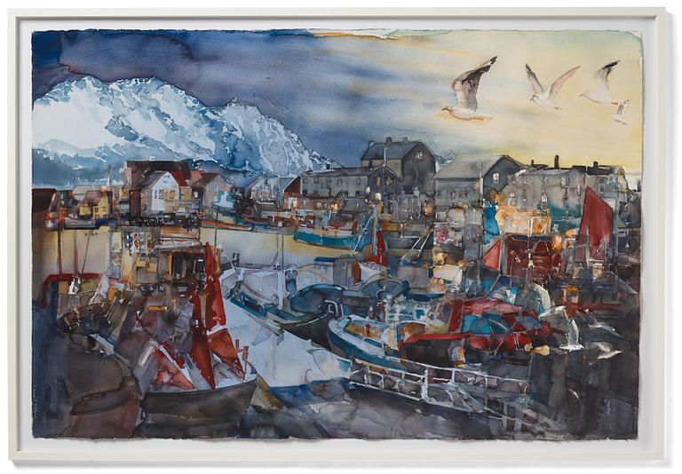 Lars Lerin, "Hamnen i Nordland".