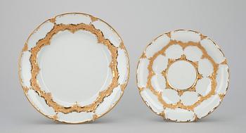 KAFFESERVIS, 15 delar, porslin, Meissen 1900-tal.