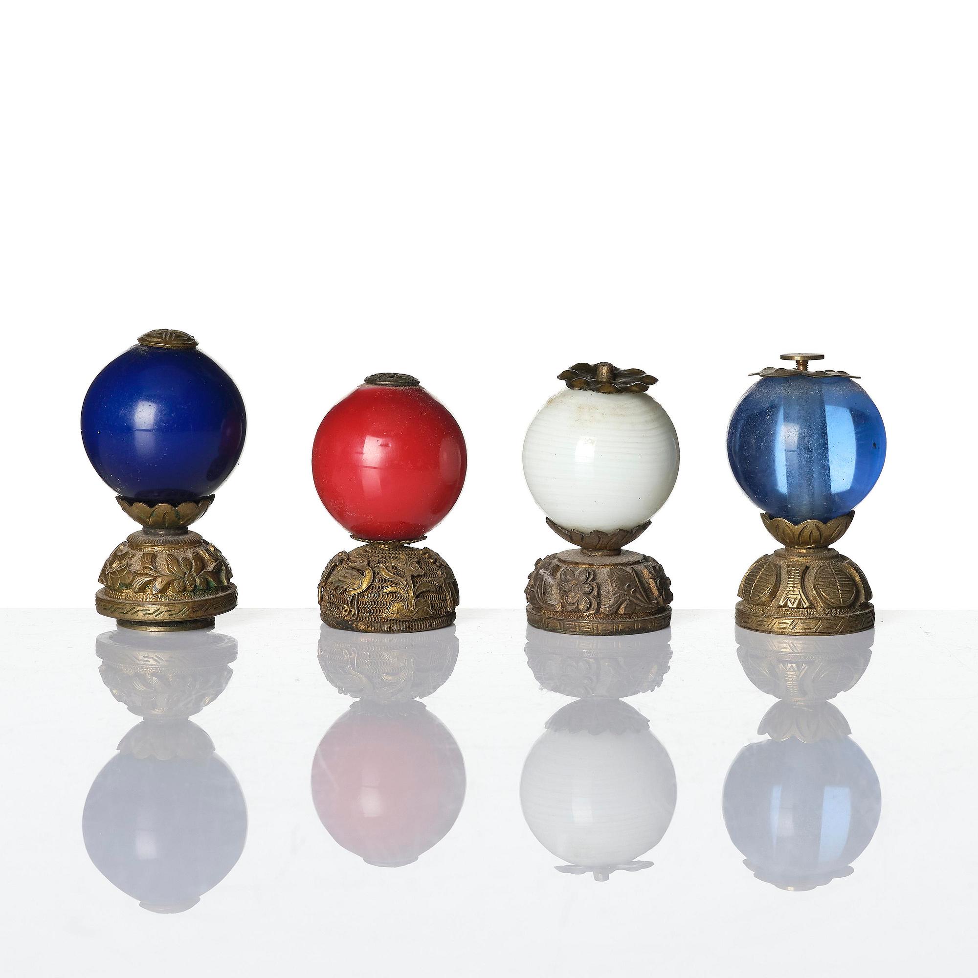 A group of 16 gilt-metal mandarin insignias, Qing dynasty, 19th century.