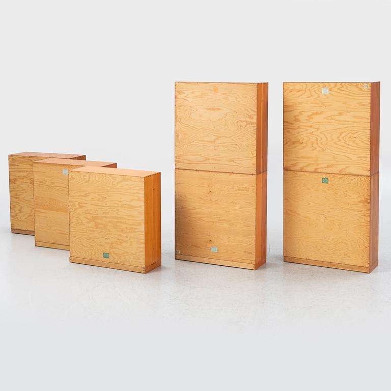 Mogens Koch, a seven part bookcase with five plinths. Rud Rasmussens, Copenhagen, Denmark.
