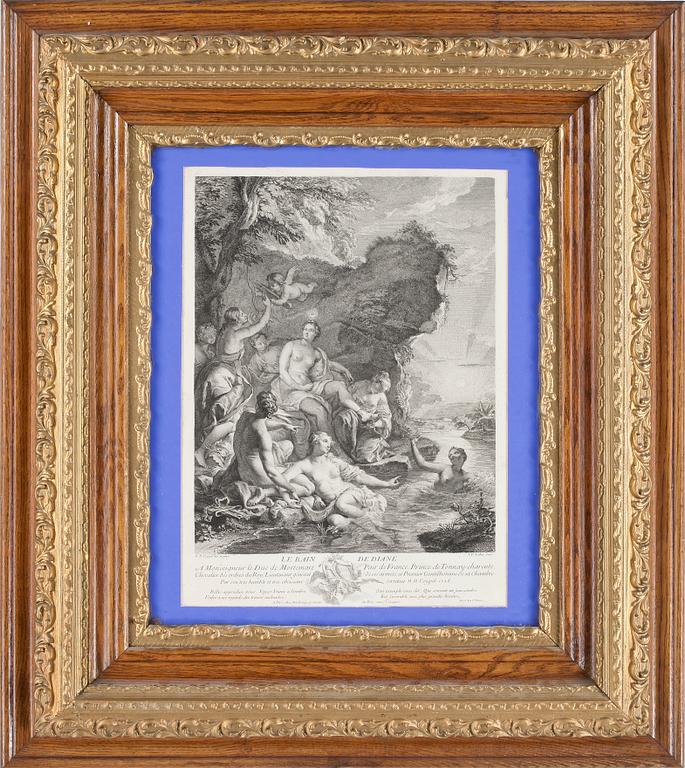 JACQUES-PHILIPPE LE BAS, kopparstick, 1700-tal.