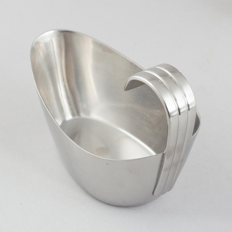 Folke Arström, besticksservis, 92 delar, samt bricka, såssnipa och shacker, rostfritt stål, "Thebe", Gense.