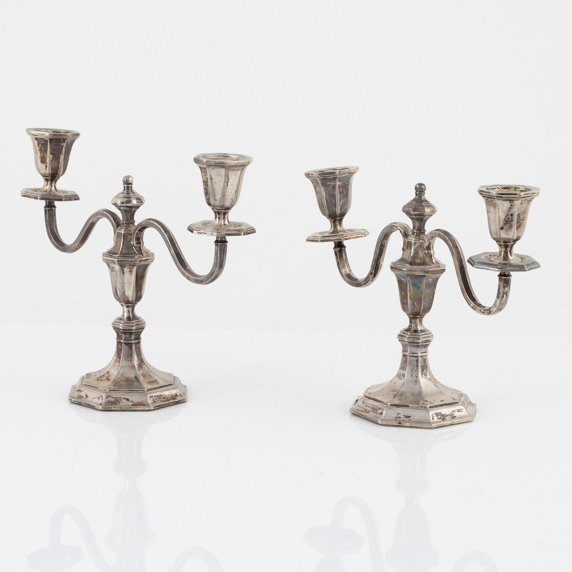 Candelabras, a pair, Carl Sandberg Eftr, Ystad, 1926.