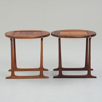 Jens Quistgaard, two rosewood side tables, Denmark 1960's.
