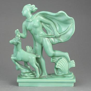 FIGURIN, flintgods, "Diana", Arthur Percy, Gefle Porslinsfabrik.