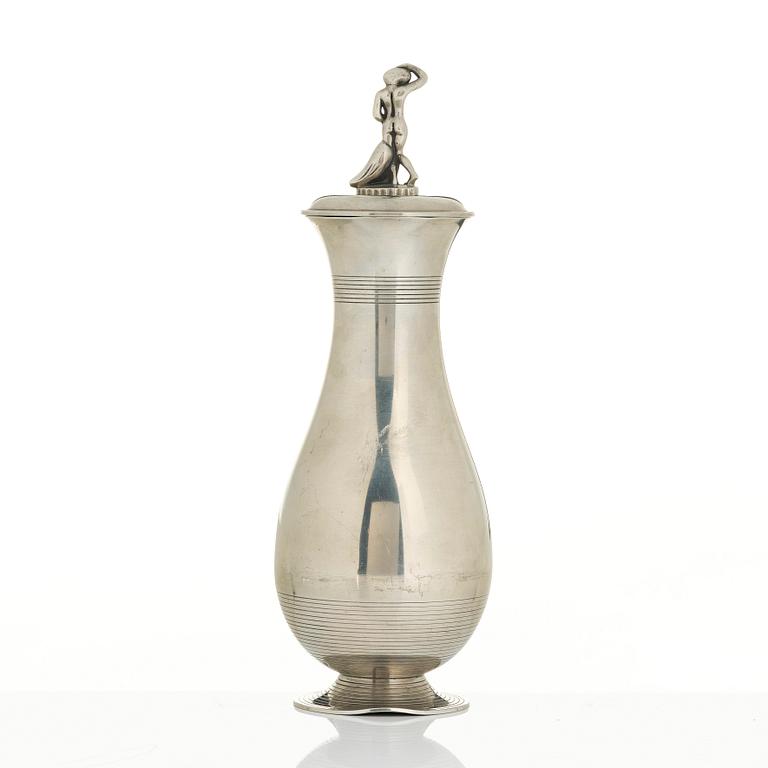 Sylvia Stave, a lidded vase model 5295, C.G. Hallberg, Stockholm, 1931.