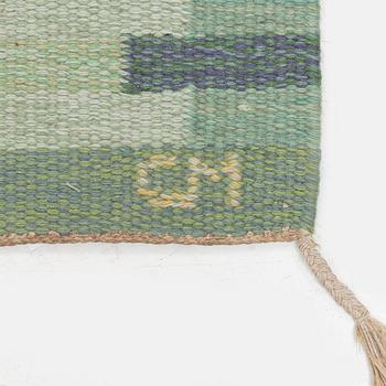 Carl Malmsten, a carpet, "Capella, grön". Flat weave. 301 x 194 cm. Signed CM.