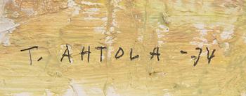 TAISTO AHTOLA, olja på pannå, signerad och daterad -74.