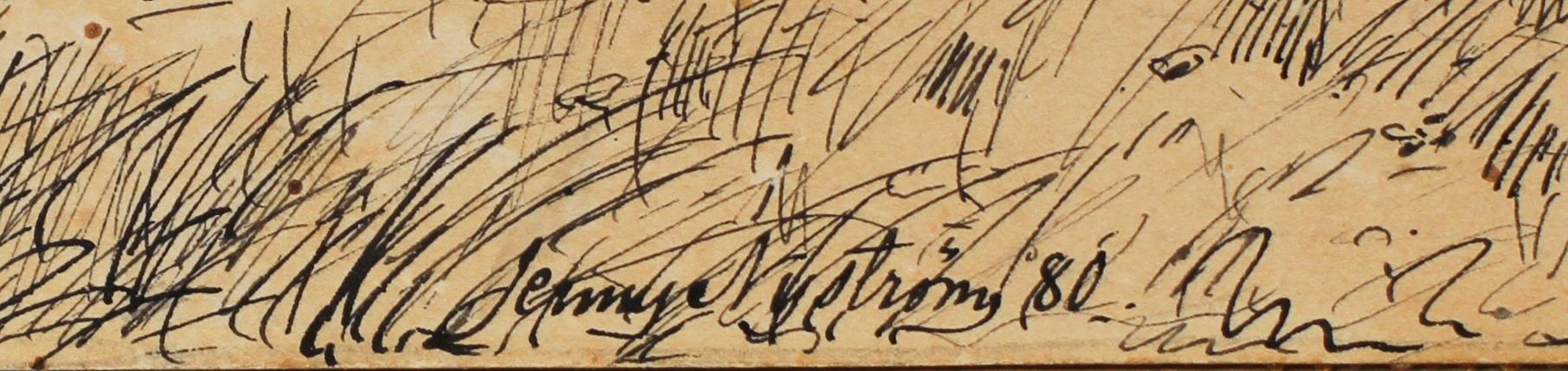 JENNY NYSTRÖM, tuschteckning, sign.