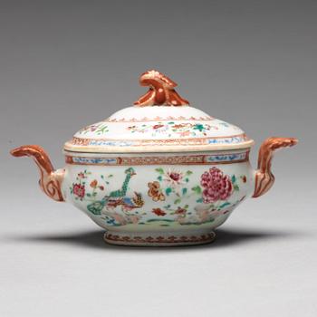 A famille rose 'Double Peacock' tureen with cover, Qing dynasty, Qianlong (1736-95).