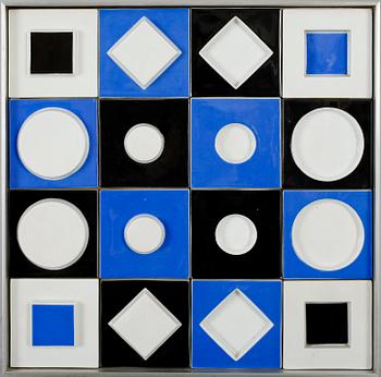 VICTOR VASARELY, väggrelief, porslin, signerad, Rosenthal.