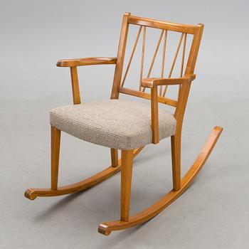 A mid 1940s 'Inkeri' rocking chair for Hiort Tuote Puunveisto, Finland.