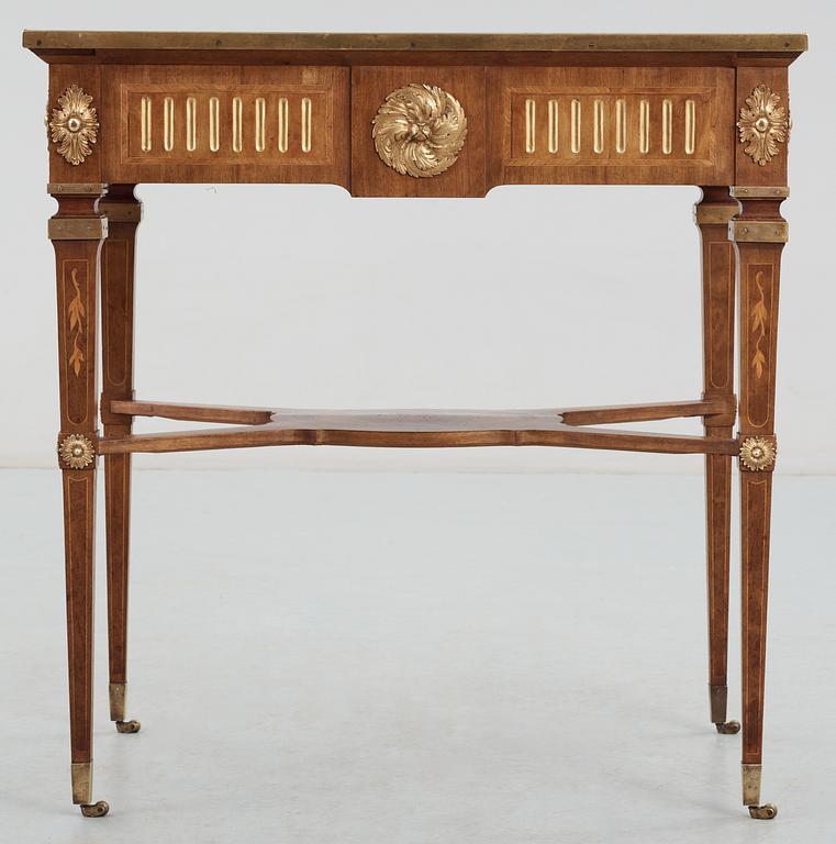 A Gustavian table signed by G Iwersson. Probably private property of Crown Prince Karl (XIV) Johan or Oscar (I).