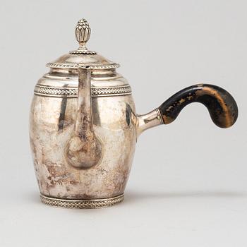 A Swedish Empire small silver coffee pot, Stockholm 1832.