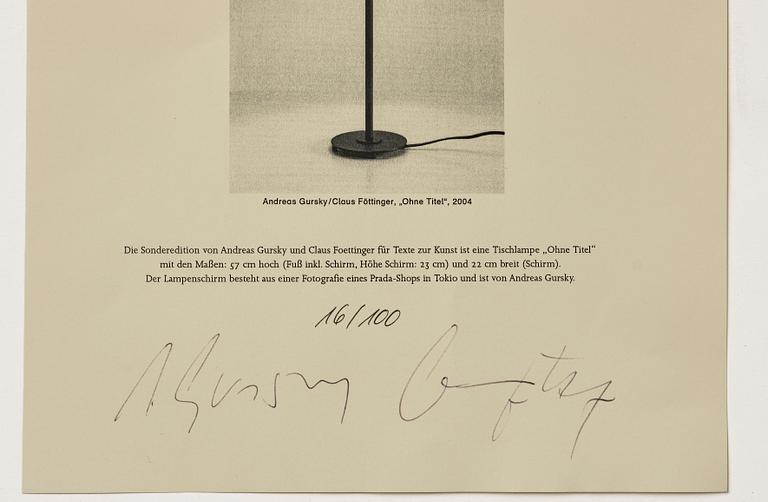 Andreas Gursky & Claus Föttinger, Utan titel.
