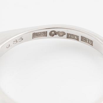 Ring, 18K vitguld med briljantslipad diamant 0.85 ct enligt gravyr.