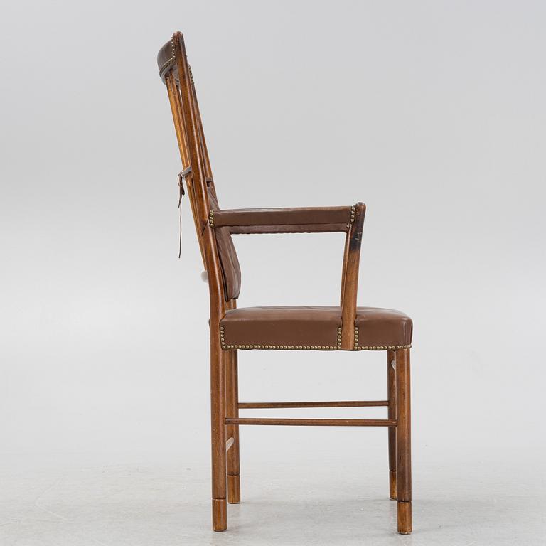 Josef Frank, a model 652 mahogany armchair, Svenskt Tenn, mid 20th Century.