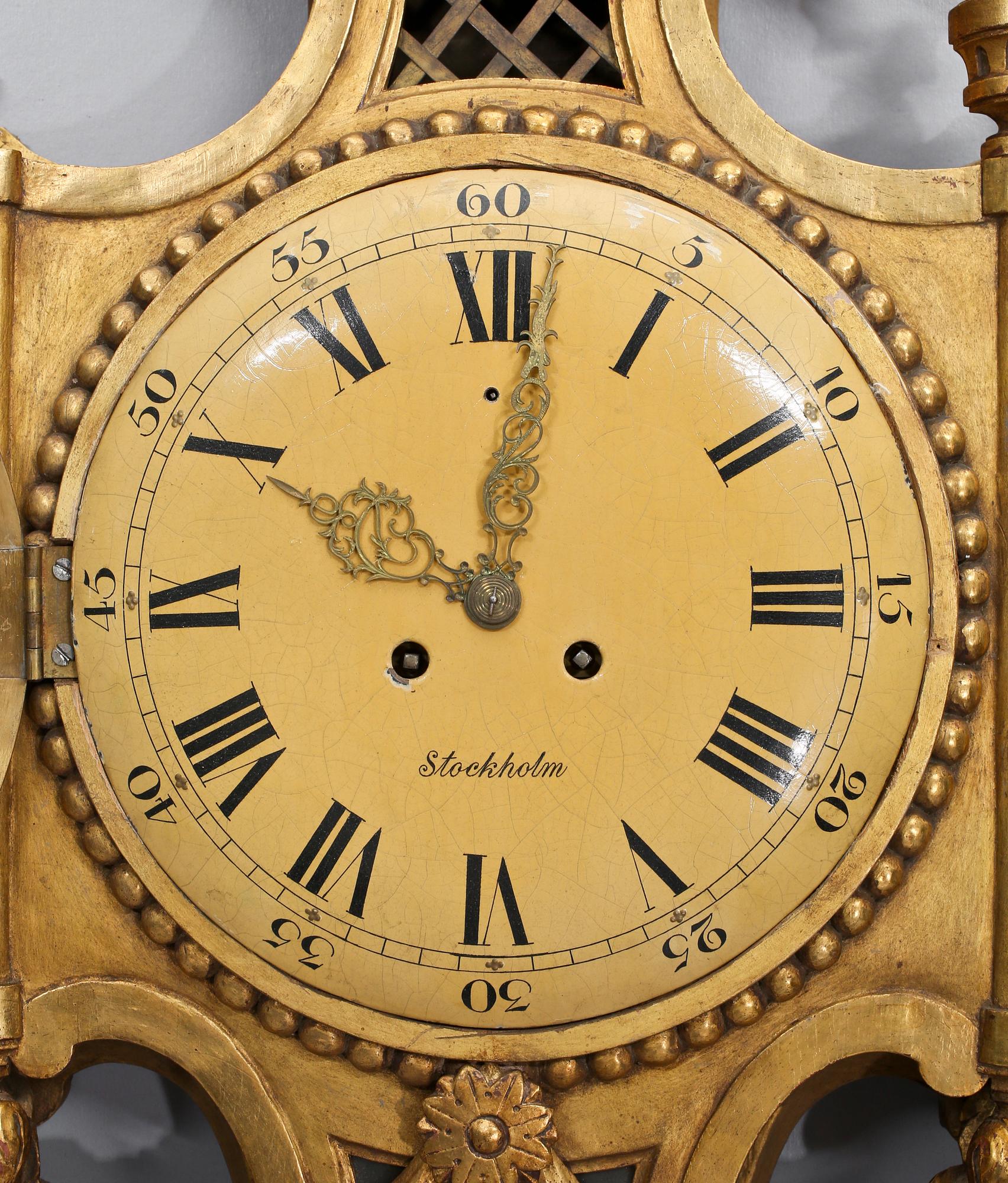 VÄGGPENDYL, gustaviansk stil, 1900-talets första hälft.