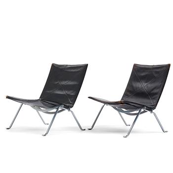412. Poul Kjaerholm, a pair of  'PK22' easy chairs, edition E Kold Christensen, Denmark.